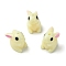 Spray Painted Opaque Resin Beads, with Enamel, Rabbit, Beige, 16x11.5x17.5mm, Hole: 1.8mm