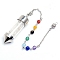 Natural Quartz Crystal Pointed Dowsing Pendulum, Divination Supplies, Platinum, 210mm