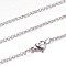 Non-Tarnish 304 Stainless Steel Rolo Chain Necklaces, with Lobster Claw Clasps, Stainless Steel Color, 19.6 inch(50cm)