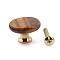 Flat Round Natural Tiger Eye Drawer Knobs, with Brass, Cabinet Pulls Handles, Doorknob Accessories, 25x7mm