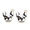 Zinc Alloy Enamel Pendants, Light Gold, Bulldog, White, 18x15x2mm, Hole: 2mm