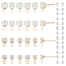 BENECREAT 80Pcs Brass Stud Earring Findings, with Horizontal Loops & Clear Cubic Zirconia, with 100pcs Plastic Ear Nuts, Real 18K Gold Plated, 6.5x4mm, Hole: 1mm, Pin: 0.5mm