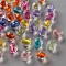 Transparent Acrylic Beads, Round, Faceted, Mixed Color, 6x5.5mm, Hole: 1.4mm