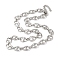 Non-Tarnish 304 Stainless Steel Teardrop Links Necklace for Women, Stainless Steel Color, 16.93 inch(43cm)