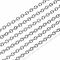 Tarnish Resistant 304 Stainless Steel Chains, Cable Chains, Link Chains, Textured, with Spool, Stainless Steel Color, 2.5x2x0.3mm, about 82.02 Feet(25m)/roll