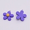 Resin Pendants, with Platinum Iron Peg Bail, Flower, Mauve, 30x27x9mm, Hole: 2mm