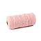 Cotton String Threads for Crafts Knitting Making, Pink, 3mm, about 109.36 Yards(100m)/Roll