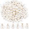 SUPERFINDINGS 90Pcs 3 Style  ABS Plastic Imitation Pearl Charms, with Golden Plated Brass Loop and Crystal Rhinestone, Mix-shaped, Creamy White, 12~13x8~10mm, Hole: 1.6mm, 30pcs/style