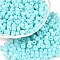 Opaque Baking Paint Glass Seed Beads, Round Hole, Cylinder, Pale Turquoise, 4x5.5mm, Hole: 1.8mm, about 2500pcs/pound