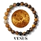 Planet Theme Jewelry Gift, Mixed Gemstone Round Beaded Stretch Bracelets, Venus, 7-1/2 inch(19cm)