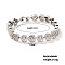 Fashionable Face Brass Rhinestone Link Chain Bracelets, Tennis Bracelet for Women, Crystal, 6-3/4 inch(17cm)