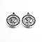 Tibetan Style Alloy Pendants, Cadmium Free & Lead Free, Flat Round, Antique Silver, 15x13x1.5mm, Hole: 1.5mm, about 1020pcs/1000g