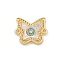 Brass Micro Pave Clear Cubic Zirconia Connector Charms, with Shell, Real 18K Gold Plated, Butterfly, 12.5x15x2.5mm, Hole: 1.2mm