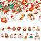 Pandahall 32Pcs 16 Styles Christmas Theme Alloy Enamel Pendants, Mixed Shapes, Mixed Color, 17.5~27x9.5~21x1~2.5mm, Hole: 1.6~2mm, 2pcs/style