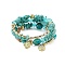 Bohemian Handwork Multi-Colored Stone Beaded Bracelet, Acrylic, Blue, Inner Diameter: 1-7/8 inch(4.8cm)