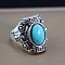 Dragon Eye Men's Fashion Ring Zinc Alloy Hip-hop Ring, with Synthetic Turquoise, Antique Silver, show in picture