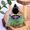 Pyramid Resin Energy Generators, Reiki Natural Obsidian Inside for Home Office Desk Decoration, 50mm