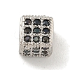 Brass Micro Pave Black Cubic Zirconia Beads KK-G493-37C-P02-1