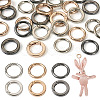 Beadthoven 24Pcs 6 Styles Zinc Alloy Spring Gate Rings FIND-BT0001-25-13