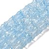 Transparent Crackle Glass Beads Strands GLAA-D025-01A-1