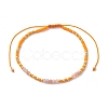Bohemian Style Natural Sunstone & Glass Braided Bead Bracelet BJEW-JB10136-03-1