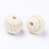 Unfinished Natural Wood European Beads WOOD-S057-019B-2