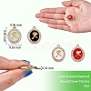 24Pcs 4 Colors Rack Plating Alloy Enamel Pendants FIND-SZ0006-06-2