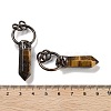 Natural Tiger Eye Faceted Pointed Bullet Pendants G-A221-03F-3