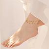 Titanium Steel Triangle with Round Ball Charm Bracelet Anklet Gold Beaded Charms Anklet Summer Beach Dainty Jewelry Gift for Women JA199A-6