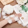 Organza Lace Trim with Resin Imitation Pearl Beads OCOR-WH0085-53B-3