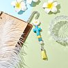 Silicone & Acrylic Cross Flower Tassel Bookmarks AJEW-JK00321-2