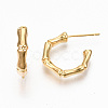 Brass Half Hoop Earrings KK-R117-025-NF-3