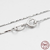 Anti-Tarnish Rhodium Plated 925 Sterling Silver Coreana Chain Necklaces STER-M086-17A-1