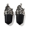 Natural Obsidian Faceted Sword Pendants G-Q163-01AS-09-1