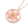 Dry Pressed Real Flower Resin Pendant Necklace NJEW-G088-01KCG-06-2