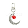 7Pcs 7 Colors Moon with Star Glass & Alloy Pendant Decoration HJEW-JM02109-4