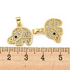 Real 18K Gold Plated Rack Plating Brass Micro Pave Cubic Zirconia Pendants KK-R153-02G-3