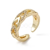 Rack Plating Brass Cubic Zirconia Cuff Rings for Women RJEW-M145-20G-1