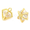 Real 18K Gold Plated Rack Plating Brass with Cubic Zirconia Pendants Charms KK-S396-12B-2