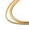 Ion Plating(IP) 304 Stainless Steel Round Snake & Herringbone Chains Double Layer Necklace for Men Women NJEW-E046-03G-3