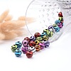 Mixed Color Zebra Striped Style Chunky Bubblegum Acrylic Round Solid Beads for Necklace Jewelry X-SACR-C020-53-3