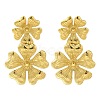 PVD Vacuum Plating 304 Stainless Steel Textured Flower Stud Earrings for Women EJEW-S227-49G-1