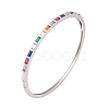 Brass Pave Colorful Glass Hinged Bangles for Women BJEW-S147-21D-P-1