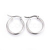 201 Stainless Steel Huggie Hoop Earrings with 304 Stainless Steel Pins EJEW-YW0001-07-P-1