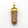 Natural Bullet Gemstone Double Terminated Pointed Pendants G-N0121-09-1