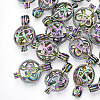 Plated Alloy Bead Cage Pendants PALLOY-S119-013-2