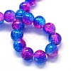 Baking Painted Transparent Crackle Glass Round Bead Strands DGLA-Q018-8mm-49-2