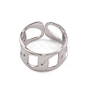 Non-Tarnish 304 Stainless Steel Curb Chains Cuff Rings for Women RJEW-G285-07P-2