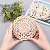 Rubber Wood Carved Onlay Applique Craft WOOD-PH0009-10-6