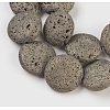 Electroplated Natural Lava Rock Bead Strands G-E497-A-04-2